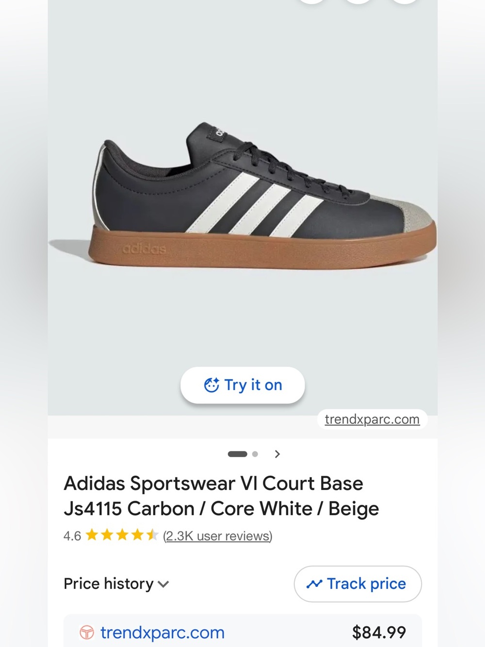 Adidas VL Court Base Common/Core White/Beige. Men’s 9. Brand new. Never worn.